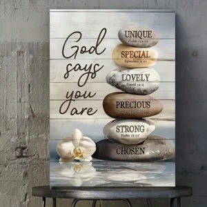 1pc Inspirational Bible Verse Canvas Wall Art with Wooden Frame