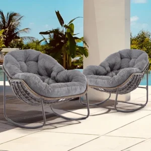Papasan Oversized Comfy Rocking Chair Set of 2